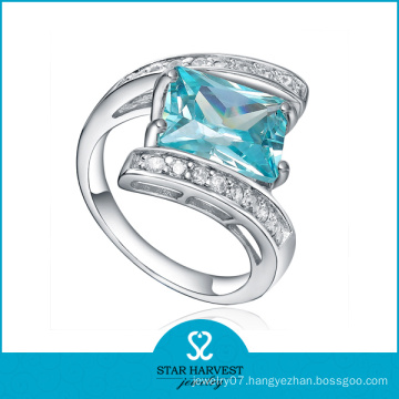 Blue Topaz Silver Ring Jewellery with 2 Days Deivery (R-0562)